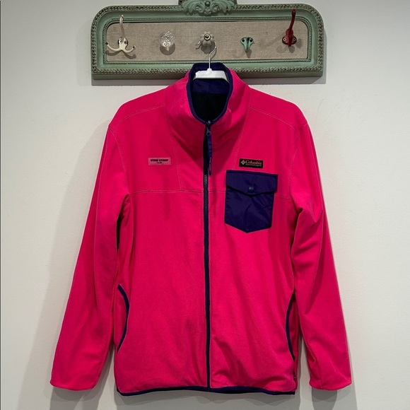 Columbia x Opening Ceremony reversible hot Pink Purple zip up jacket medium nwot - Picture 7 of 12